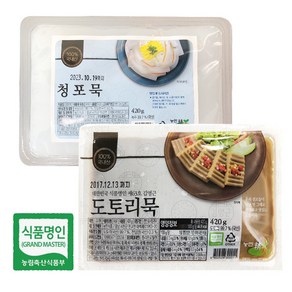 묵 명인이 만드는 국산 도토리묵 + 청포묵, 2개, 420g