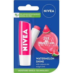 호주 니베아 NIVEA Watemelon Shine Lip Balm 워터멜론 샤인 립케어 립밤, 4.8g, 5개