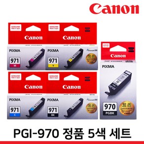 캐논 정품잉크 PGI-970 세트 MG7790 MG5790 TS8090 5090, 1세트, PGI-970 5색세트/정품