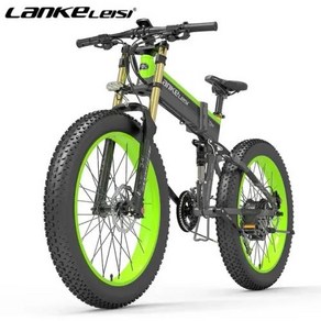 전기자전거 LANKELEISI XT750PLUS Ebike 모터 20 인치 팻 타이어 접이식 풀 서스펜션 산악 48V 175 AH1000W