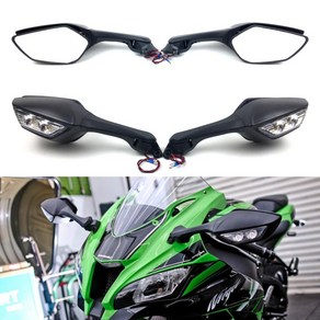 가와사키 닌자 ZX10R ZX 10R 20112015 2014 오토바이 미러 LED 방향 지시등 모토 백미러, 1개