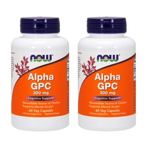 나우푸드 알파 GPC 300mg 베지 캡슐 비건, 60정, 2개