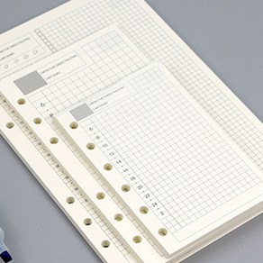 A5 6공 다이어리용 속지 40매 심플 만년 2025 리필, 1세트