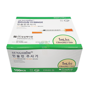 성심 인슐린주사기 1cc 30G 13mm 100개입 / 인슐린 주사기, 1개