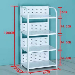마트 음료수 진열대 편의점 매장용 매대 보관대 슈퍼마켓 디스플레이 수납 선반, 화이트-길이54폭30x100cm4단