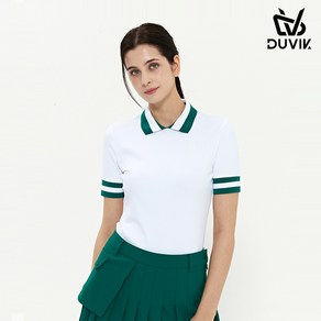 듀빅 여성 라운드 카라 5부 반팔티셔츠 DD2WTS110WH