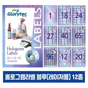 홀로그램라벨 블루(레이저)10매 A4라벨지 답례품라벨 네임스티커 문구 사무용품, 1칸전지_HB9101_210x297mm_10매