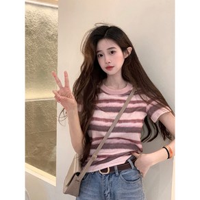 [완스몰] 프랑 그라데이션 나염 슬림핏 반팔 티셔츠 - tt31427