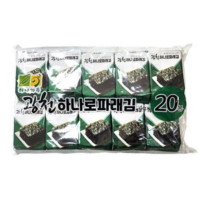 [농협하나로마트] 하나가득광천파래 도시락김 80g (20봉), 1개