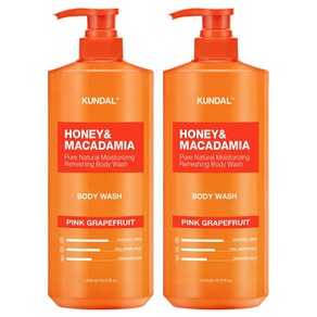 쿤달 허니 앤 마카다미아 퓨어 바디워시 핑크그레이프프룻향, 1058ml, 2개