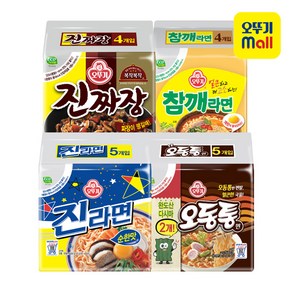 오뚜기 진라면순한맛5p+오동통면4p+진짜장4p+참깨라면5p 세트, 17개