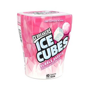 ICE BREAKERS CUBES BUBBLE BREEZE 무설탕 자일리톨로 91.9g(3.25온스) 병(40개), 1개