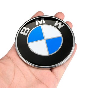 BMW엠블럼자동차 배지 전면 후드 보닛 후면 트렁크 엠블럼 블루 화이트 82mm BMW F30 F32 F34 F20 F10 X5 X