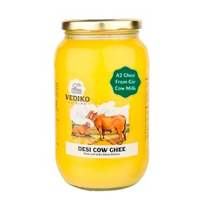 인도정품 Vediko A2 Gi Cow Ghee 기버터 1L / 500ml / 250ml 100% 순수 버터 자연스럽고 건강한 품종, 1개