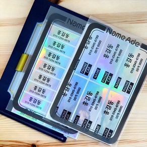 네임에이드 골프 네임스티커 패키지(클럽용 캐디백용 보관케이스), 06-706G-홀로그램, 1개