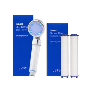 깔끔상회 스마트 LED 샤워기 헤드+필터 2P 세트, 1세트