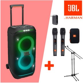 JBL PARTYBOX STAGE320 파티박스320 PARTYBOX320 블루투스 스피커+AS3 무선마이크 LCD창+마이크스탠드 2PCS 세트 국내정식출시