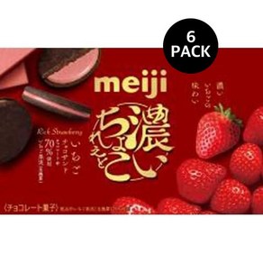 메이지 진한 초콜릿 딸기 초코 샌드 쿠키 비스킷 Meiji, 6개, 100g