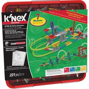 Basic Fun KNEX 교육 간단한 기계 소개 바퀴 차축 및 경사면 세트 221피스 8세 이상 공학 교육용 장난감, Wheels/ Axles & Inclined Plane, 1개