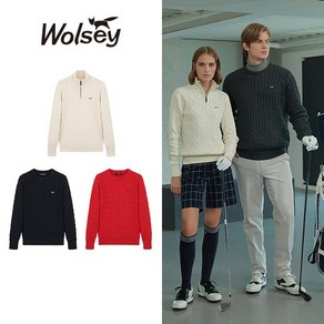 [KT알파쇼핑][Wolsey]울시 24FW 여성 퓨어코튼 100 케이블 니트 3종 세트