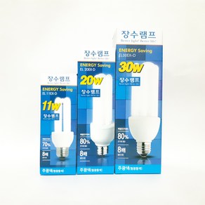 장수 삼파장 전구 볼램프 주광색 11w 20w 30w, 25w 주광색(흰색) (0253), 1개