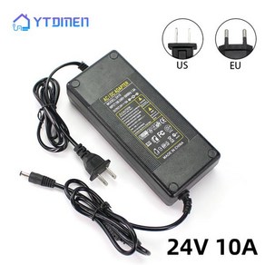 호환어댑터 전원 공급 어댑터 AC 100V-240V 240W 컨버터 DC 24V 10A 2.1mm-2.5mm x 5.0mm EU US AU 플러그 신제품, 1개