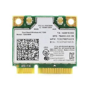 하프 미니 PCI-E 네트워크 카드 블루투스 호환 4.0 와이파이 어댑터 1200Mbps 듀얼 밴드 2.4/5Ghz 7260 AC 7260 AC 7260HMW