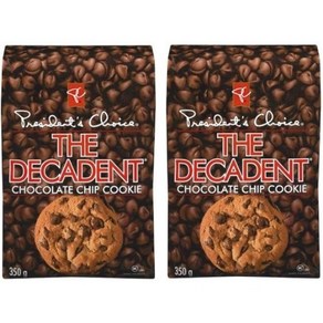 2 Packs of 12.35 Oz Pesident's Choice the Decaden 12.35온스 프레지던트 초이스 데카덴트 초콜릿 칩 쿠키 2팩 = 2 x 12.35 =, 2개, 350g