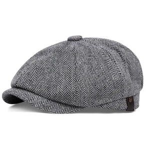 베레모 헌팅캡 팔각모 플랫캡 울 레트로 힙합 남성용 프리사이즈 Flat Cap Wool Vintage Octagonal Hat Peaky blinders