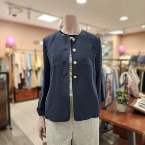 BCBG [올앤선드리] 리아 린넨JK 재킷_ A4M4J139 56 [D/NAVY]