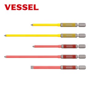 베셀 VESSEL GSC16PL60 절연단두 고사이비트 일자 6x100mm(-) 빨간비트 엑스하드강 컬러비트 튜브타입, 베셀 GSC162150, 1개