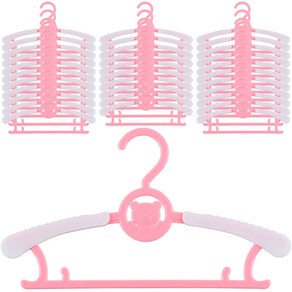 하늬통상 길이조절 아기 옷걸이 논슬립 아동 유아 아기옷 정리 키즈 어린이, 핑크, 30개