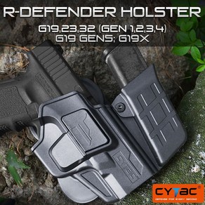 CYTAC R-Defender Holster for G19 23 32 (Gen 1 2 3 4); G19 Gen5; G19X & Mag Pouch Combo