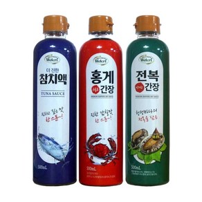 웰크리 맛더한 6호 참치액 전복간장 홍게간장 500ml 각1개씩 총3개, 3개