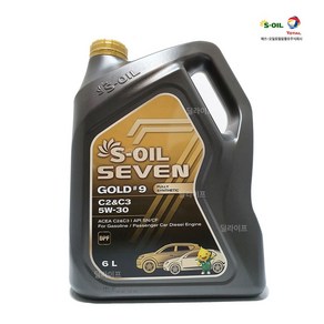 에스오일 세븐골드 5W30 6L 디젤 엔진오일, 1개, 세븐골드 5W30_6L