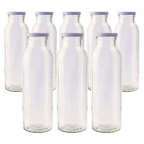 가인글로벌 우유병500 유리병 + 48러그캡 (화이트), 8개, 500ml