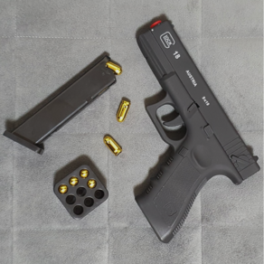 탄피배출 반자동 권총 검정색 glock 18 빛 발사 버전, 1개