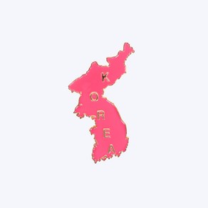 KOREA 지도 뱃지 분홍