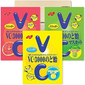 노벨 무설탕 목사탕 VC-3000 무설탕 목캔디, 90g, 3개