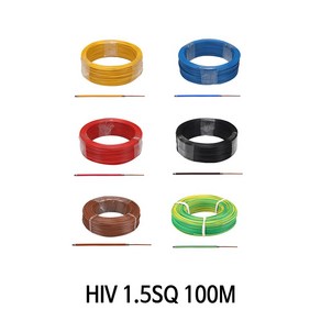 HIV전선 1.5SQ 단선 100M 단위 전기자재 접지선 전기선 배송메세지에 색상입력해주세요, 녹색, 1개