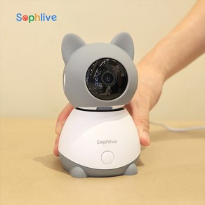 Sophlive 실내CCTV 1080P 360도 WIFI 감시카메라, 그레이