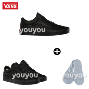 [YUYU] Vans 반스 남여공용 Old-skool 올드스쿨 트리플 블랙 + 페이크삭스 1P