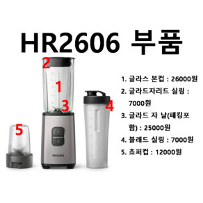 HR2601.h2602..h2603.h2604.h2605.h2606=믹서기 부품 전체 필립스 정품 (글라스 쵸퍼 실링 컵), (2번)컵뚜껑에들어가는 고무링만실링