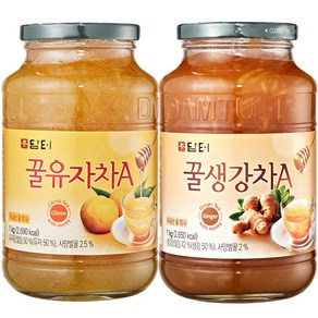 담터 꿀유자차A 1kg+꿀생강차A 1kg, 2개, 1개입