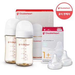 더블하트 모유실감 3세대 PPSU 베이직 트윈팩 240ml+젖꼭지(2입), 제뉴인화이트, 3세대 젖꼭지S, 1개