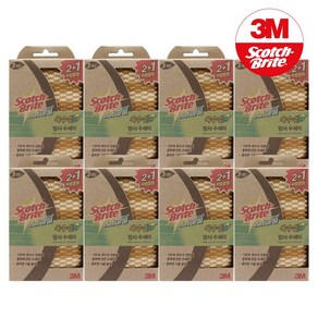 3M 스카치브라이트 내츄럴 옥수수 망사 스펀지 수세미, 8개, 3개입