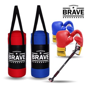 BRAVE 미니샌드백 세트 53cm(샌드백+스마트철봉+글러브), 샌드백블루+스마트락+글러브 블루(중)