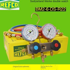 Refco 압력 게이지 BM2-6-DS-R22 / R410AR32 에어컨 냉매 테이블, [04] 브라운, 1개