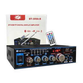 블루투스 HIFI 미니 뮤직 파워 앰프 스피커 BT-309A-B, 블랙