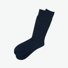 인리치 밤부 남자정장양말 Bamboo Cew Socks - Navy Rib